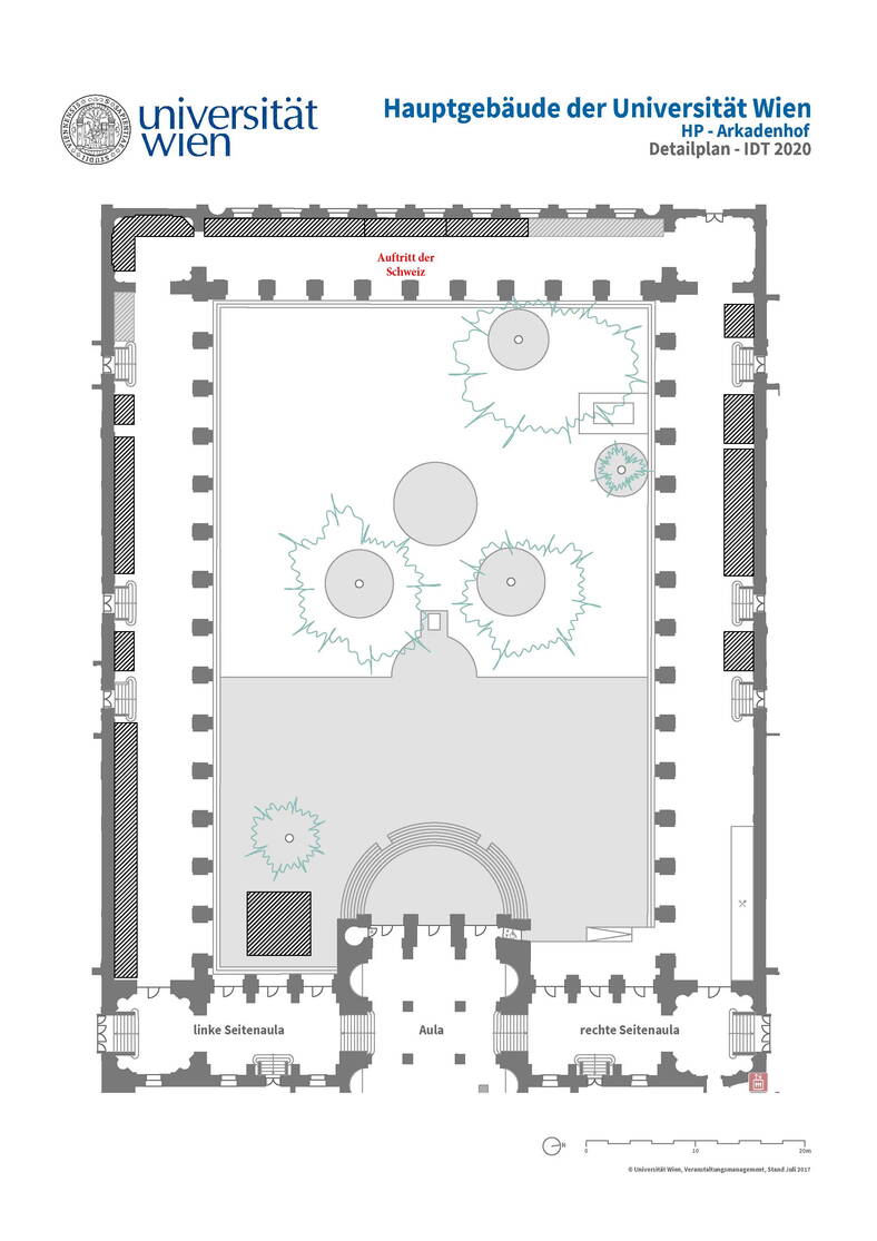 Lageplan Arkadenhof Universität Wien